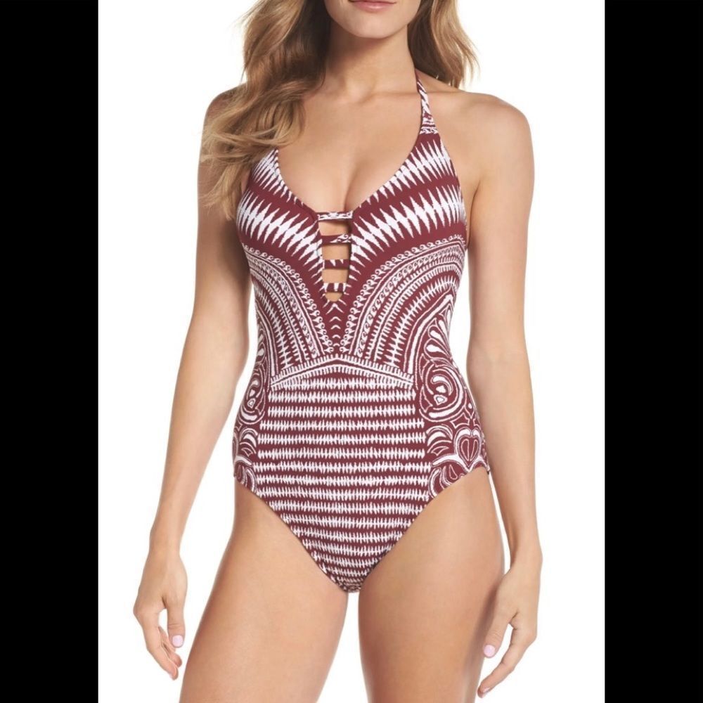 La Blanca Maori print one piece swimsuit 14